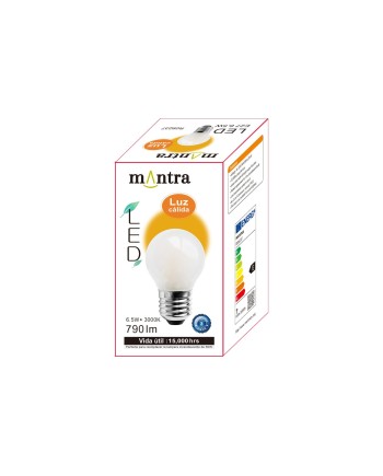 BOMBILLA LED * E27 OPAL ESFERICA – 6.5W - 3000K - 790 Lm - 360º